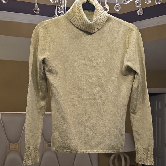 Geneva Sweaters - Cashmere Geneva Women's Soft Green Turtleneck Sweater